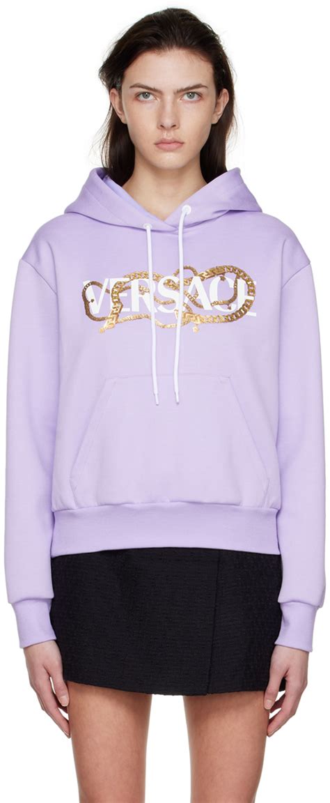 purple versace hoodie|versace hoodie price.